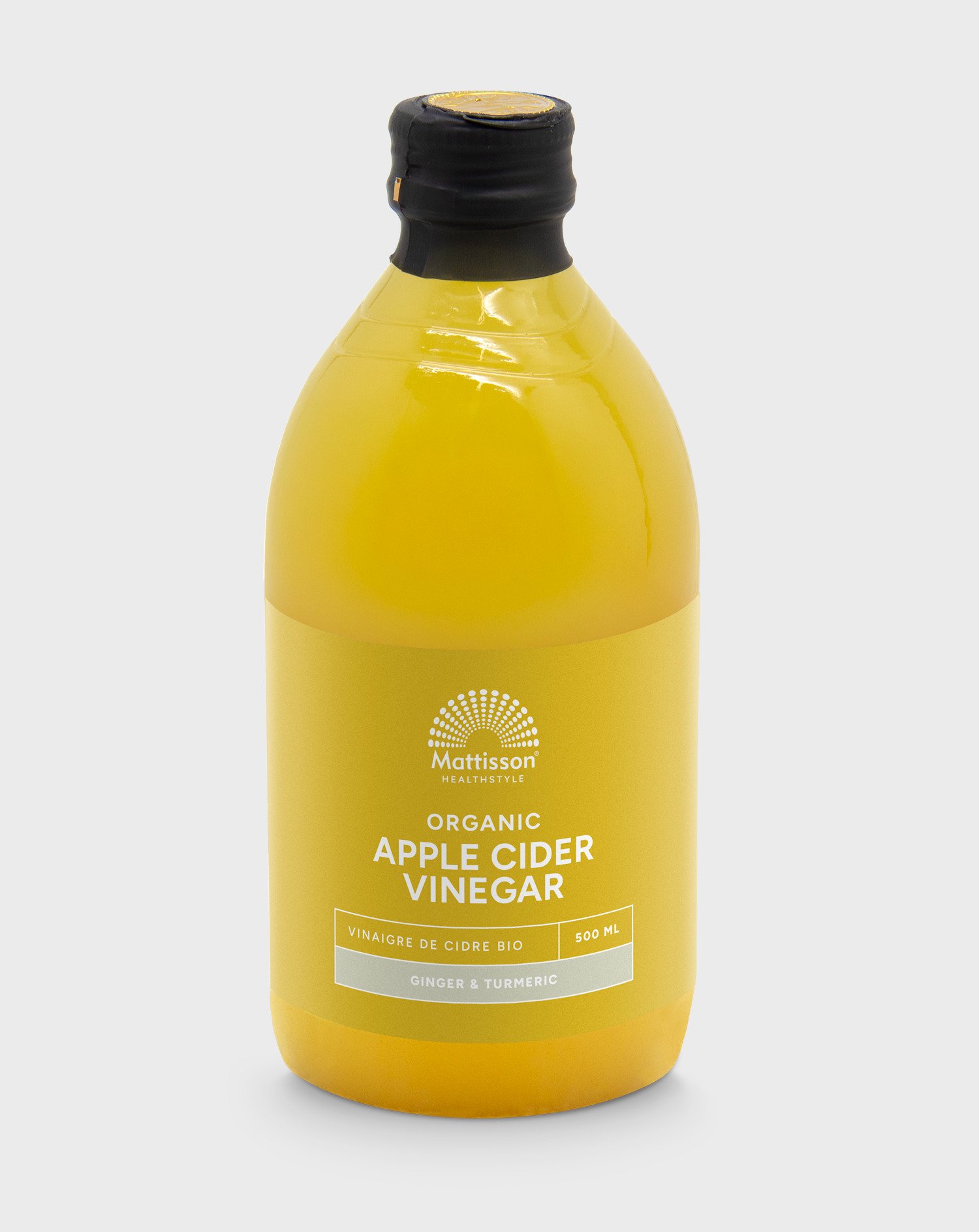 Biologische Apple Cider Vinegar (appelazijn) - Gember&Kurkuma - 500 ml