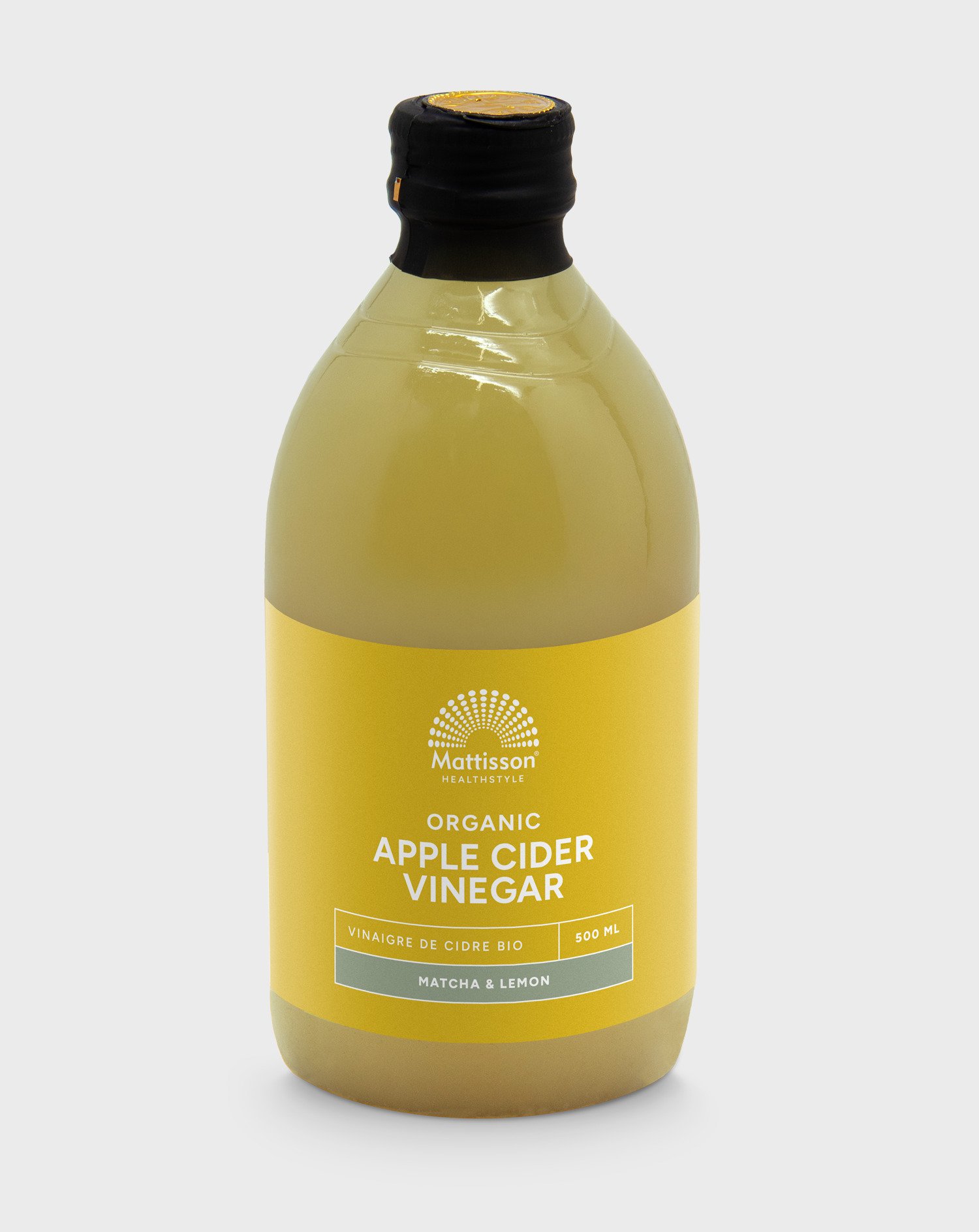 Biologische Apple Cider Vinegar (appelazijn) - Matcha&citroen - 500 ml