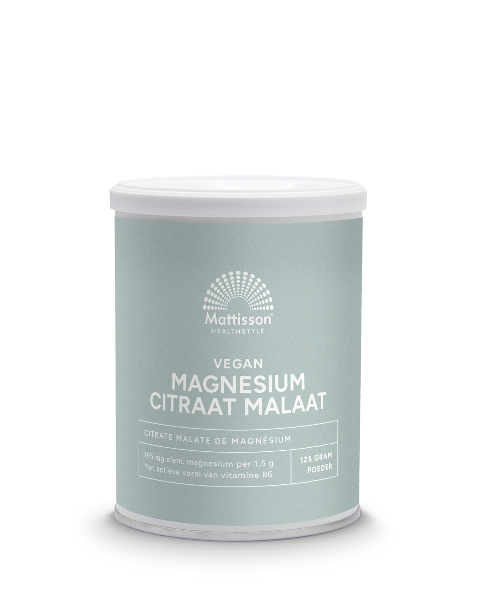 Magnesium Citraat Malaat Poeder 195 mg - 13% elementair magnesium - 125 g