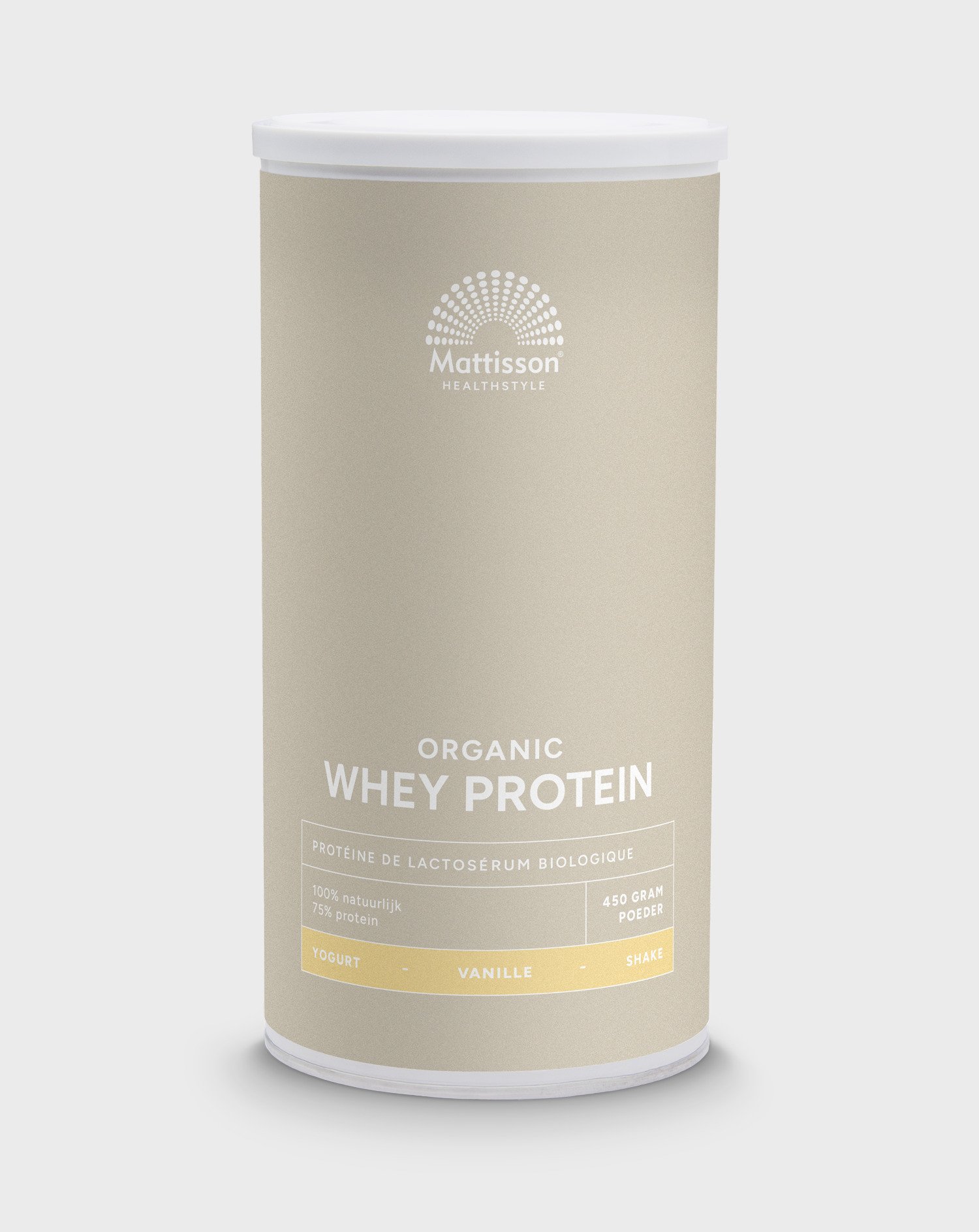 Biologische Wei Proteïne poeder 75% - Vanille - 450 g